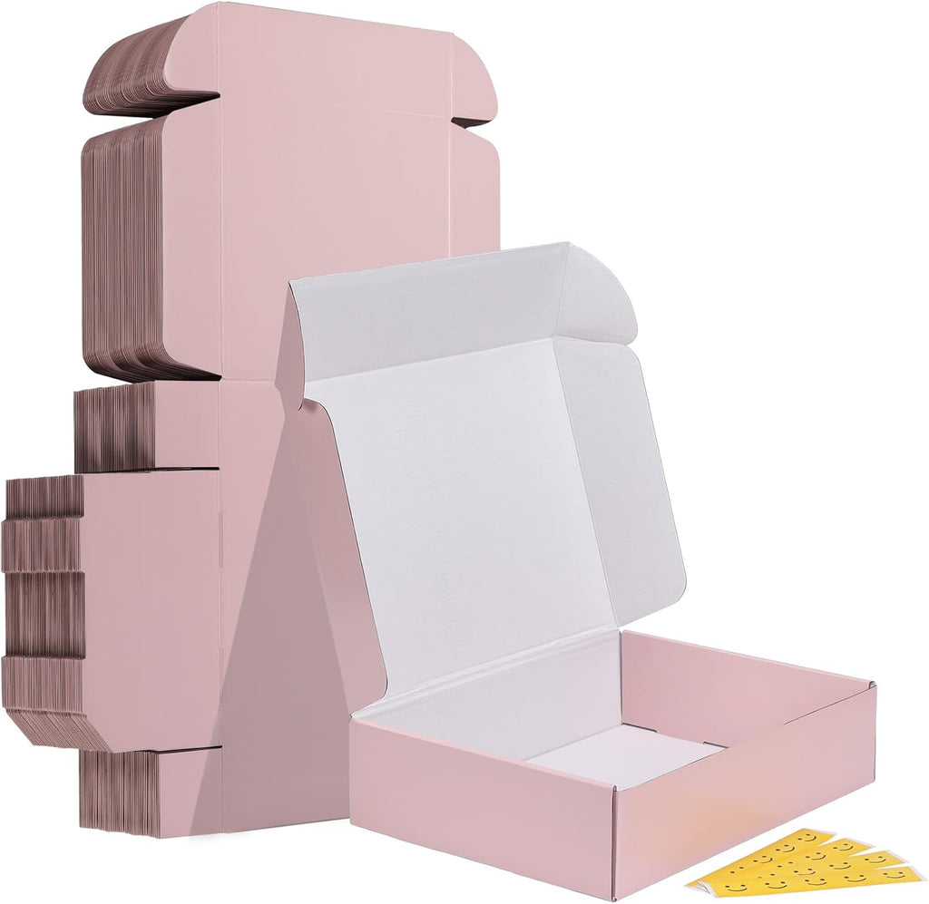 12x9x3 inches Shipping Boxes Set of 20, Pink Medium Corrugated Cardboard Gift Mailer Box
