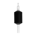 VORTEX 1.25-inch Soft Silicone Black Disposable Tattoo Tube Grips with Clear Long Tips 15pcs (9M)