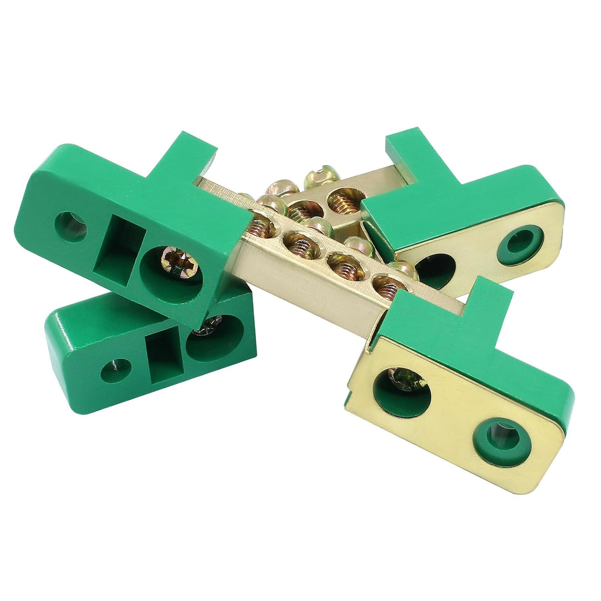 Bonsicoky 2 Pack Brass Terminal Bus Bar 4 Positions