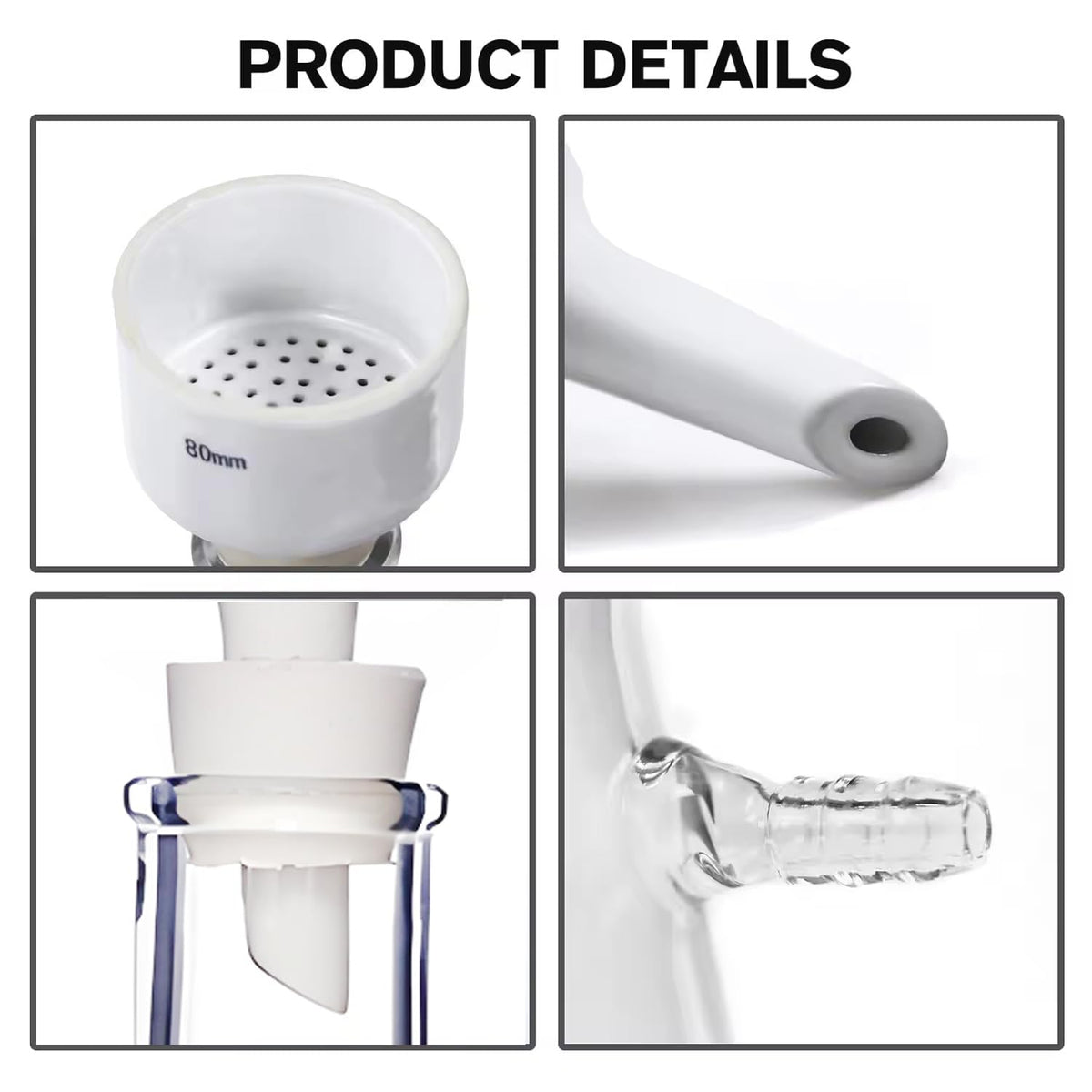 1000ml Vacuum Filtering Kit,Includes 1000mL Filtering Flask, Hand-held Vacuum Pump, 80mm Buchner Funnel,100 Pcs
