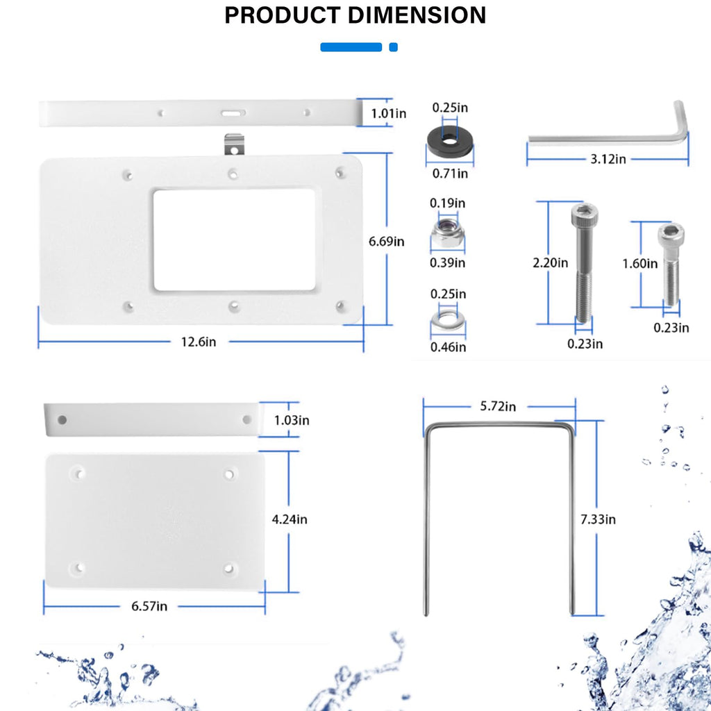 Bzsunway Replace Part for 8M0092063 Xi Series Quick-Release Mounting Bracket Kit for Xi3 Xi5 Trolling Motors White
