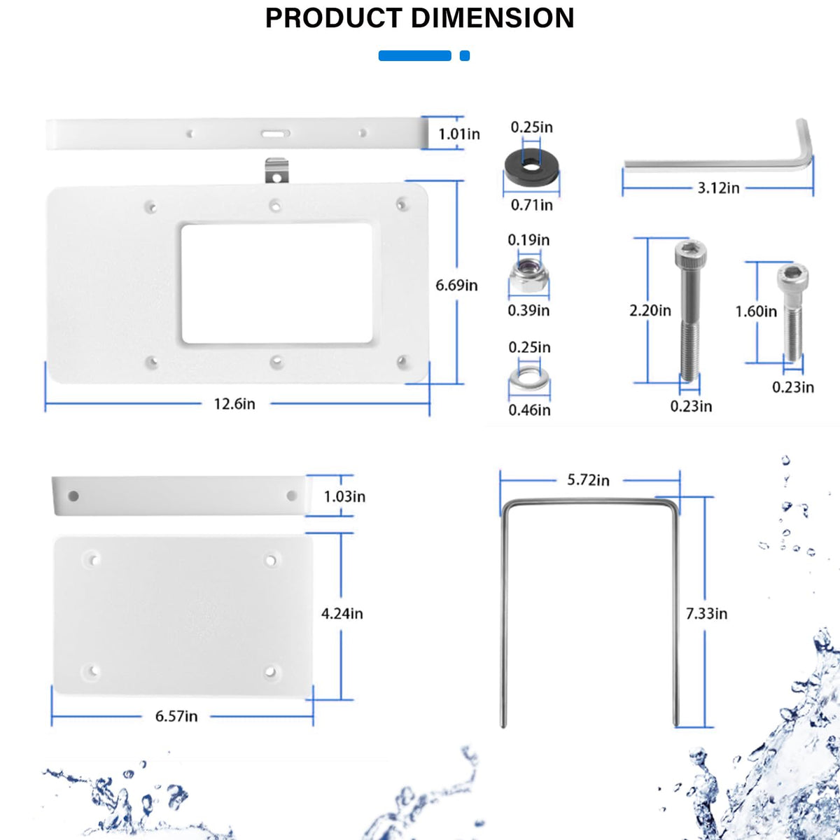 Bzsunway Replace Part for 8M0092063 Xi Series Quick-Release Mounting Bracket Kit for Xi3 Xi5 Trolling Motors White
