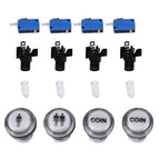 Buttons 4 × LED Button Kit Part 1 Player + 2 Player + LED Buttons DIY Push Buttons Player Single Double for Machine