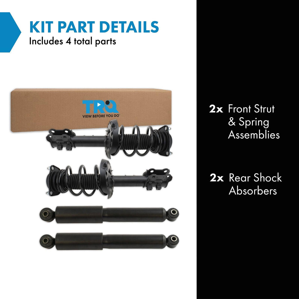 TRQ Front and Rear Complete Strut Assembly & Shock Absorber Kit Complete
