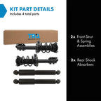 TRQ Front and Rear Complete Strut Assembly & Shock Absorber Kit Complete