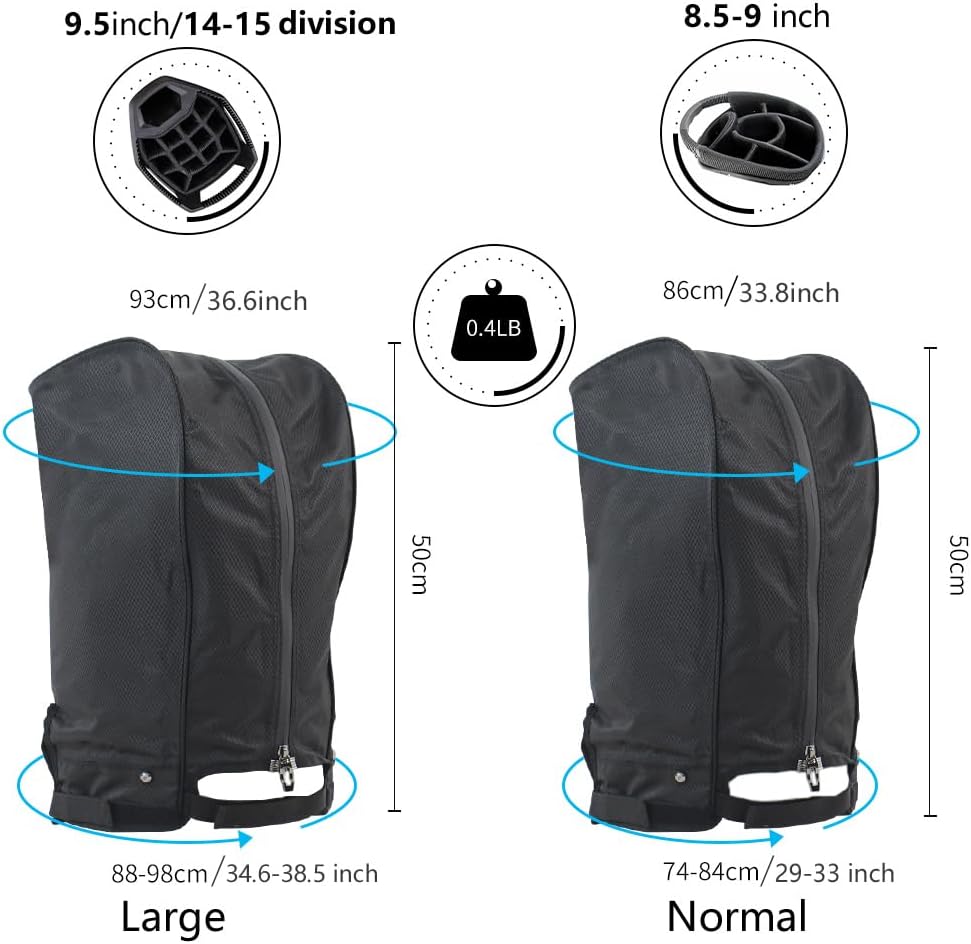 Golf Bag Cover rain Cover/Hood Nylon Waterproof dust Cover Fits Most Golf cart Bags Easy to use Collapsible and