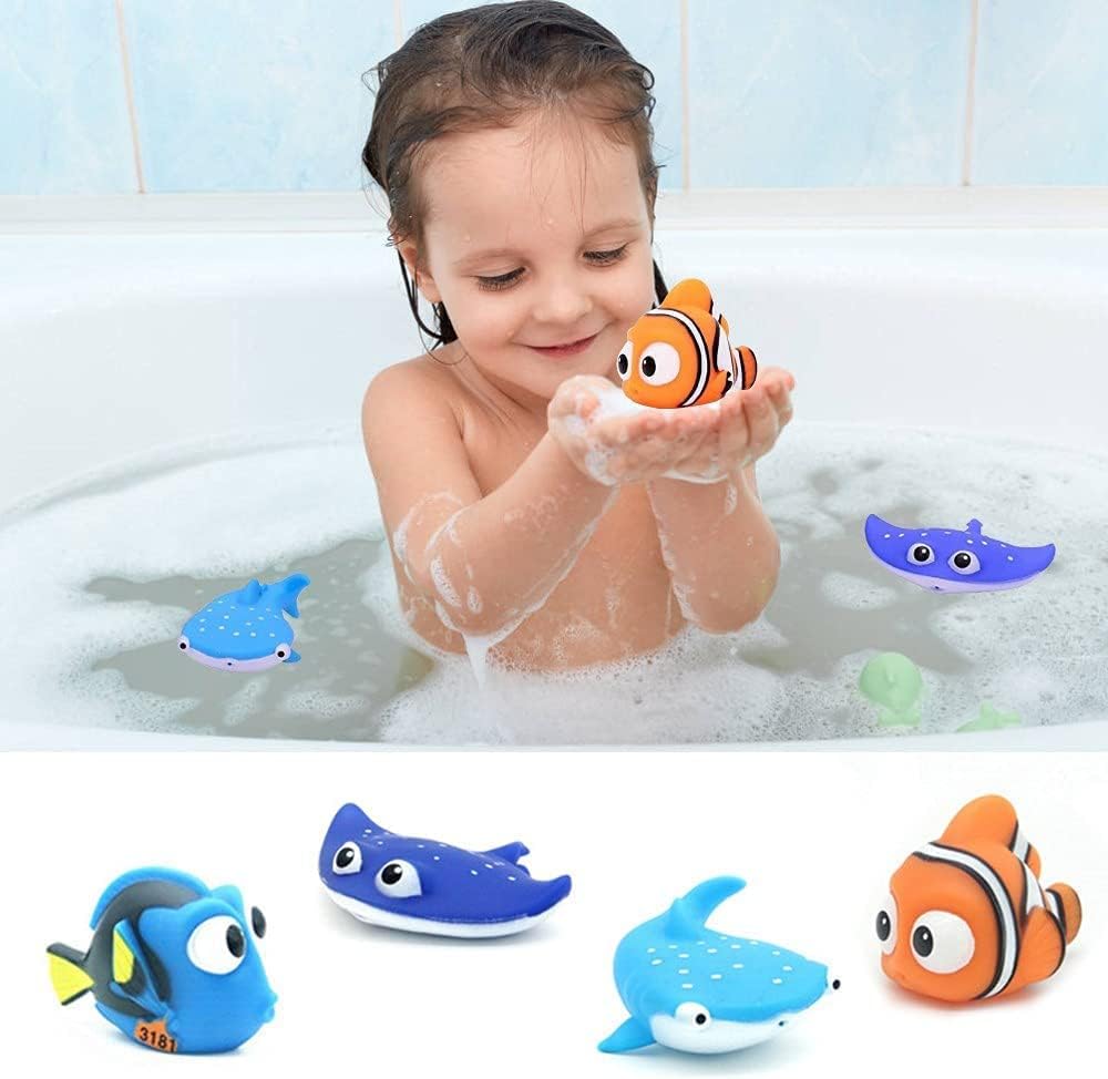 Kid Shower Toy Baby Bath Squirt Toys,Shark Bathtub Water Toys,4pcs Toddlers Infant Swimming Pool Toys