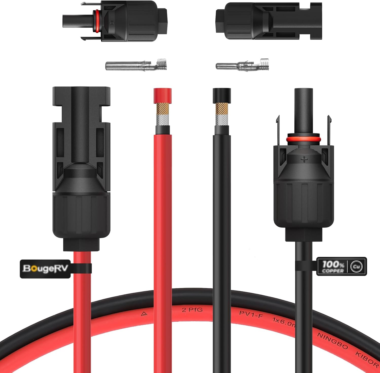 10 Feet 10AWG Solar Extension Cable with Female and Male Connector | with Extra Pair of Connectors Solar Panel