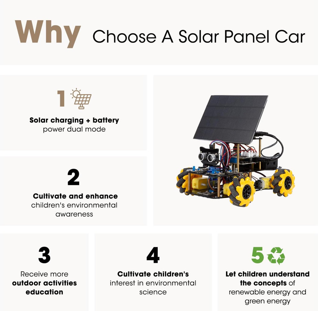 Robotics Kit for Kids Ages 8–12,ACEBOTT STEM Robot Car with Solar Powered,Compatible with Arduino & Scratch,STEM Toys