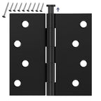 3 Pack Matte Black Door Hinges 4 Inch, Exterior Door Hinges Square Corners