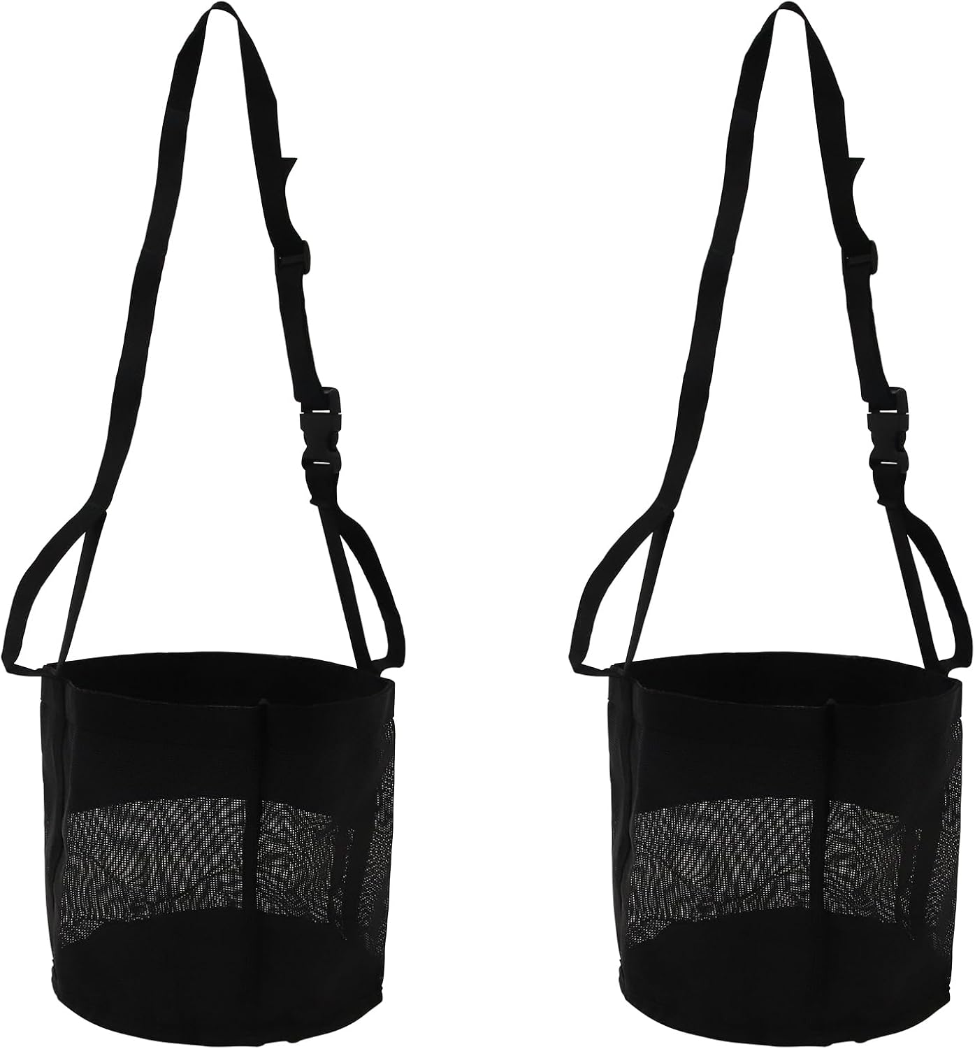 Horse Feed Bag 2 Pack-Grain Feeder Reinforced Bottom Mesh Feeding Troughs