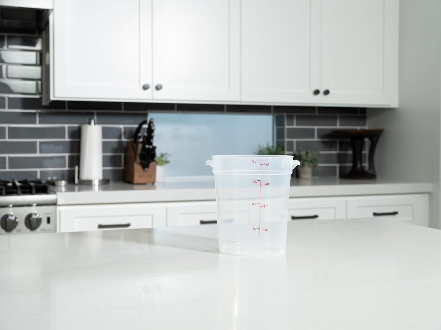 4 Quart (QT) Food Storage Container (No Lid) - Restaurant Food Grade Bucket - for Dough Proofing and Brining