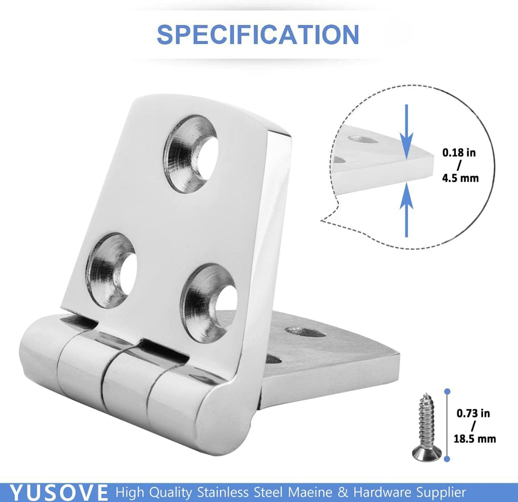 Marine Hinges 3" x 1.5" Stainless Steel Hinges,Boat Strap Hinge,Pack of 2