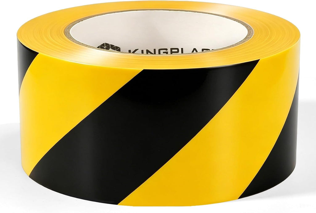 Warning Tape - 2.8 Inch 660 feet Yellow Black Hazard Safety Striped Barricade Caution Tape No-Adhesive for Quarantine