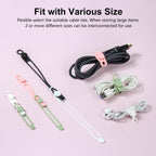 Silicone Cable Ties, 30Pcs Reusable Cord Ties in 3 Sizes for Various Cables
