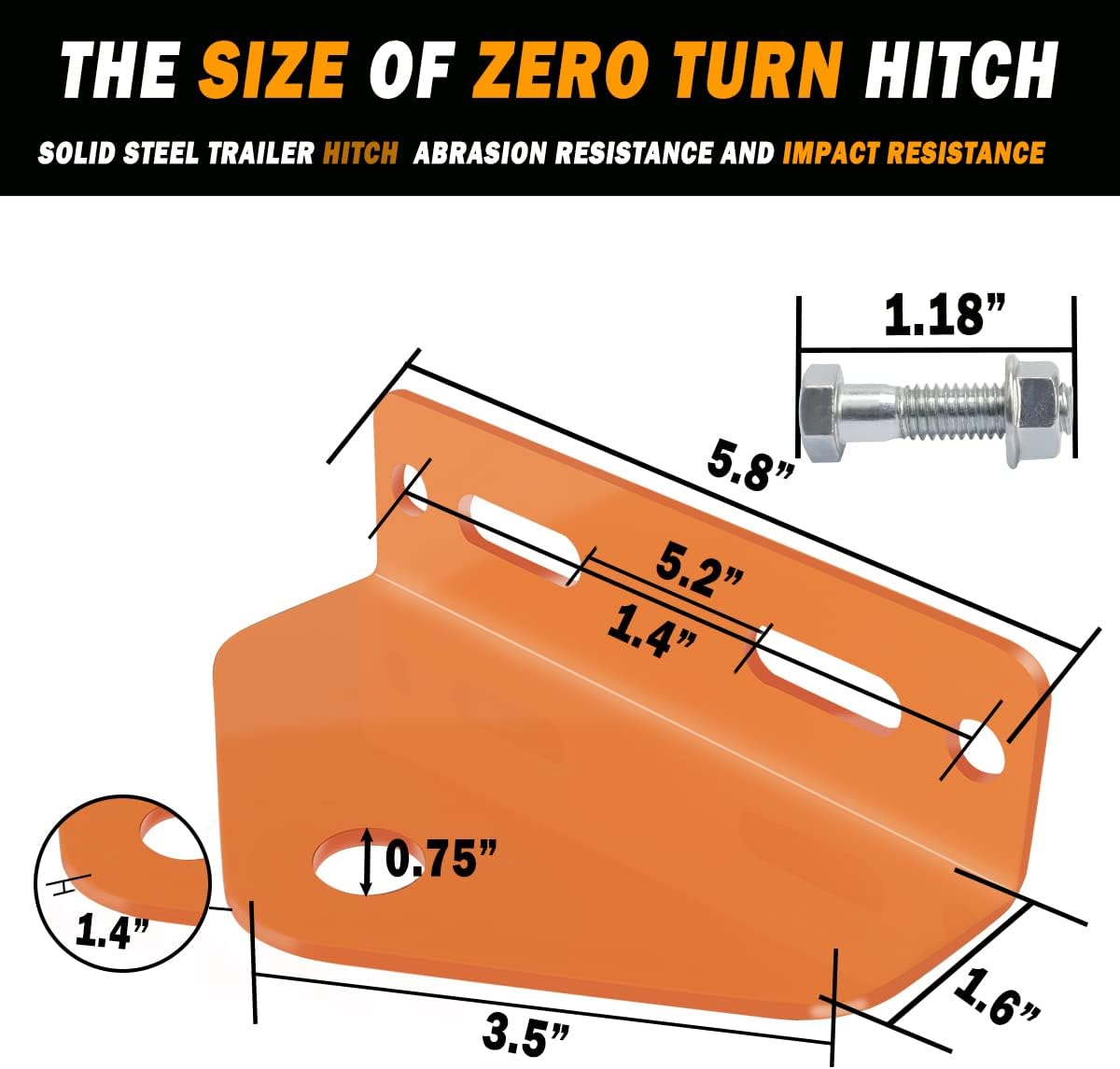 Universal Heavy Duty Zero Turn Mower Trailer Hitch and Strong Heavy Duty Neodymium Magnetic Trailer Hitch Pin with 2