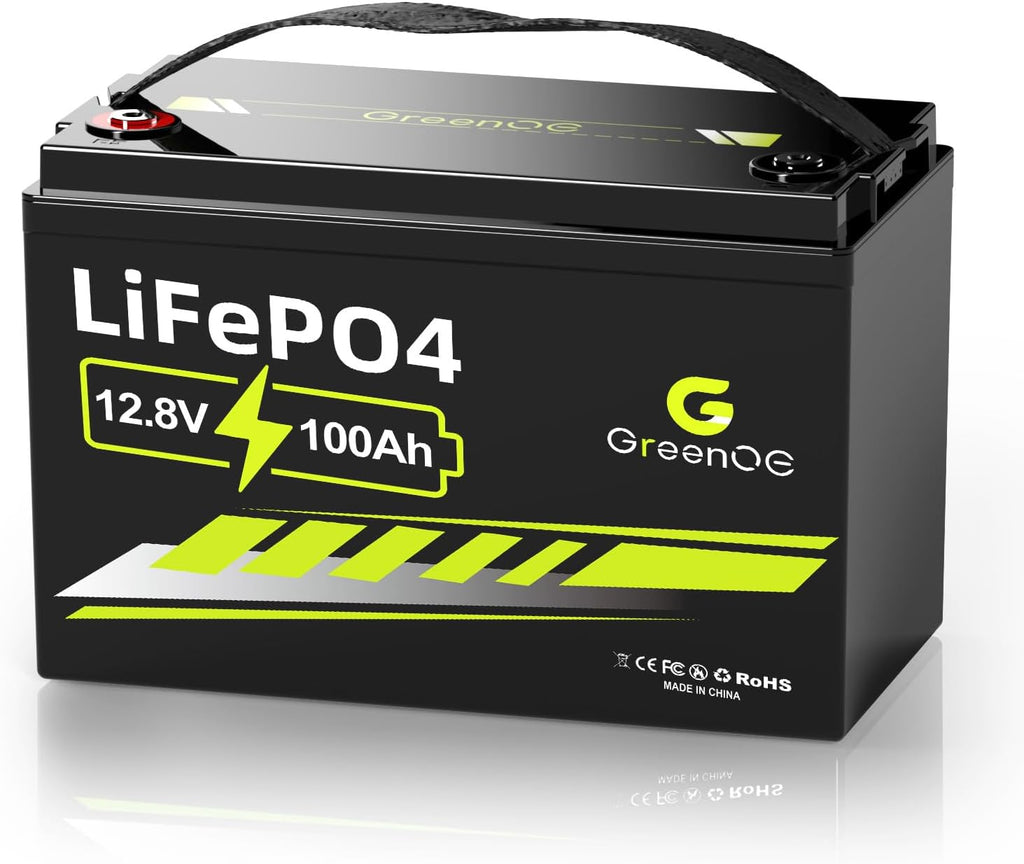 12V 100Ah LiFePO4 Battery, Lithium Battery Deep Cycle Group 31, Smart 100A BMS, 1280Wh Energy, 15000+ Cycle, 10-Year