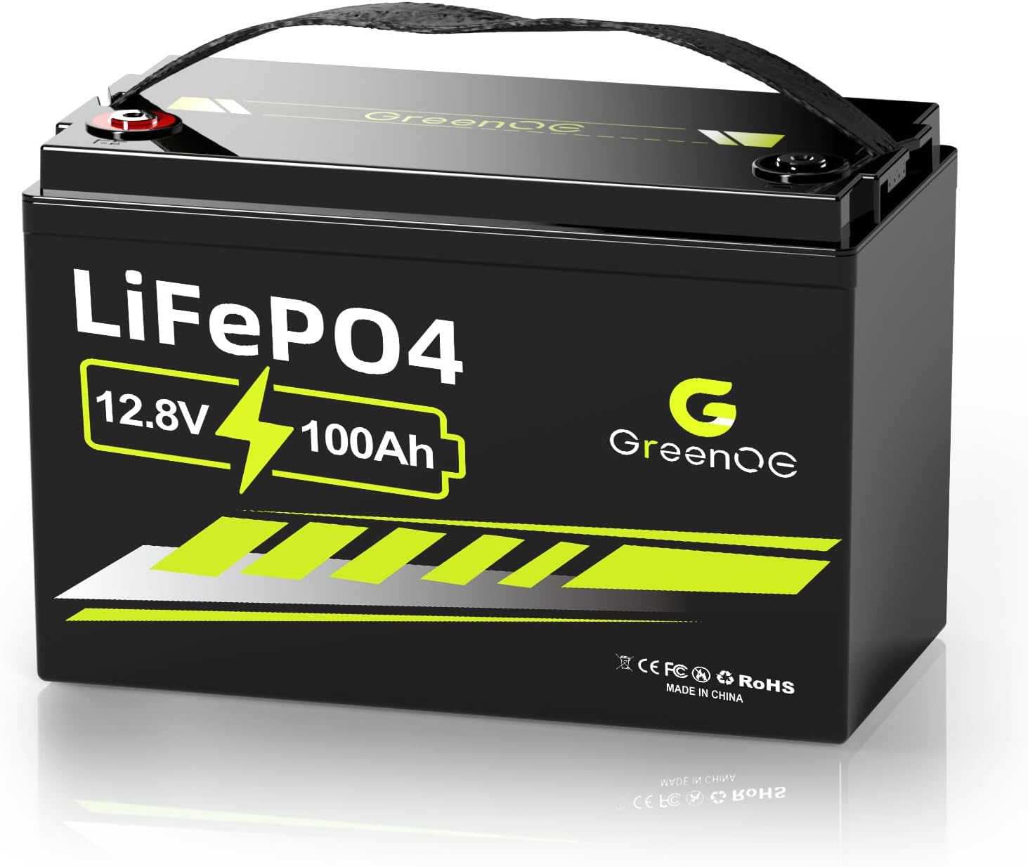 12V 100Ah LiFePO4 Battery, Lithium Battery Deep Cycle Group 31, Smart 100A BMS, 1280Wh Energy, 15000+ Cycle, 10-Year