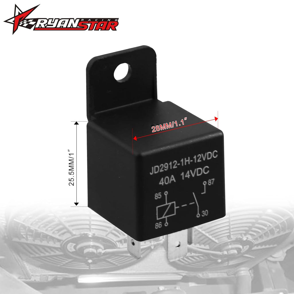 Dual Electric Fan Relay Kit with Radiator Electric Fan Thermostat Kit Fan Temperature Sensor Switch 185 On 175 Off
