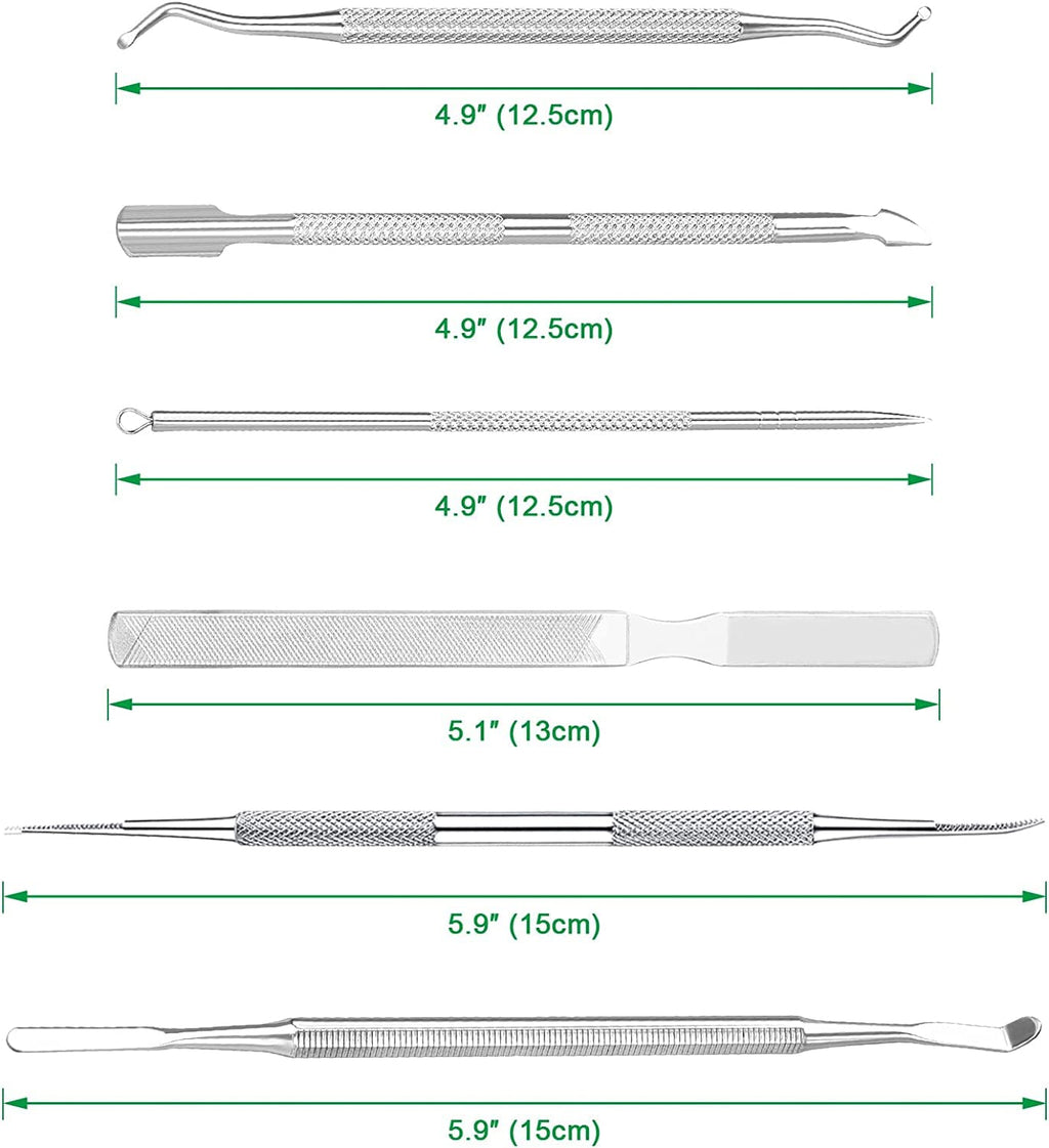 6-Pack Ingrown Toenail File and Lifters, Professional Surgical Stainless Steel Ingrown Toenail Removal Tool Kit