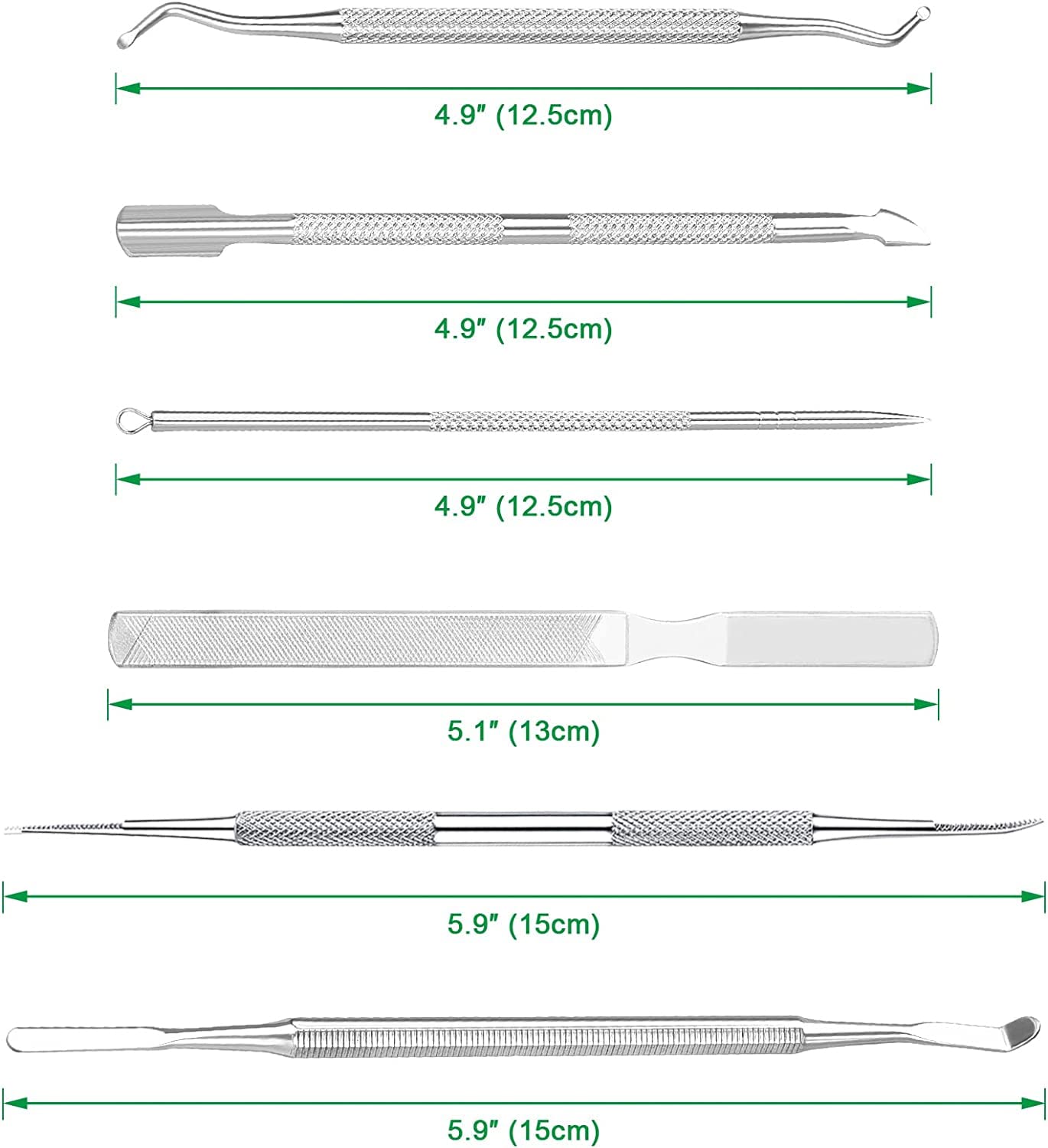6-Pack Ingrown Toenail File and Lifters, Professional Surgical Stainless Steel Ingrown Toenail Removal Tool Kit