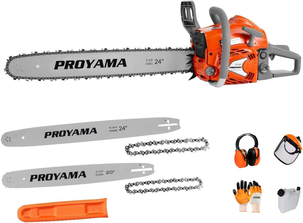 68CC Gas Powered Chainsaw, 24 Inch 20 Inch Top Handle Chain Saw | 4.5HP 2-Cycle Handheld Cordless Easy Start