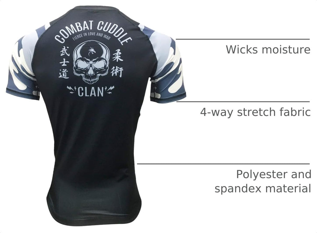 BJJ Rash Guards Grappling MMA Jiu Jitsu No Gi UFC Shirt Fight Wear, Short Sleeves