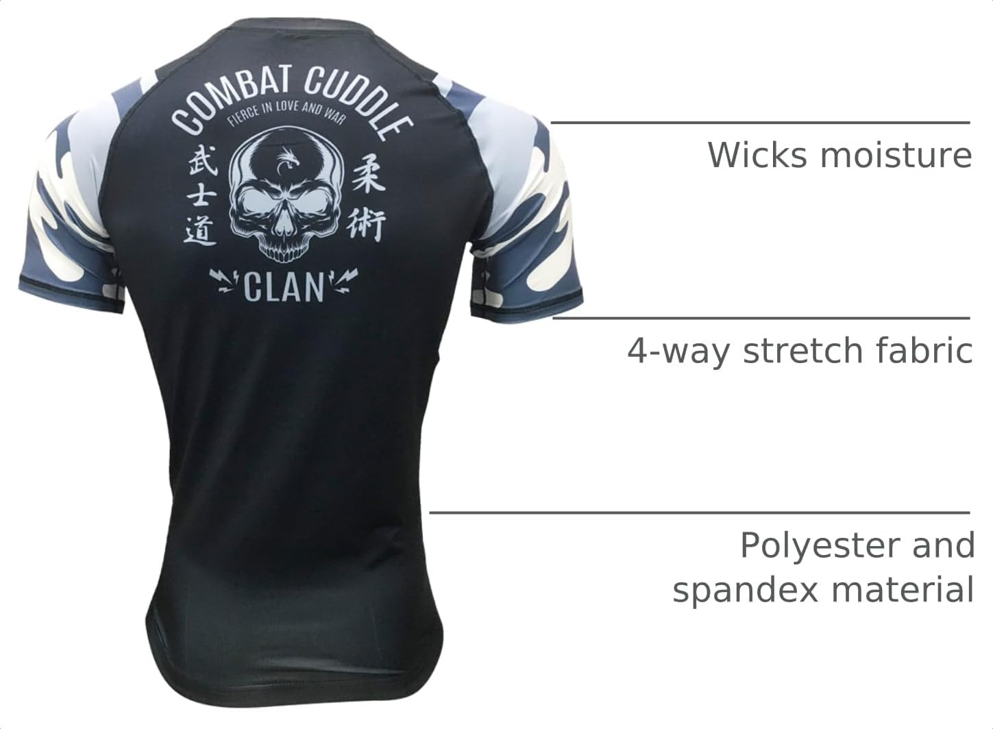 BJJ Rash Guards Grappling MMA Jiu Jitsu No Gi UFC Shirt Fight Wear, Short Sleeves