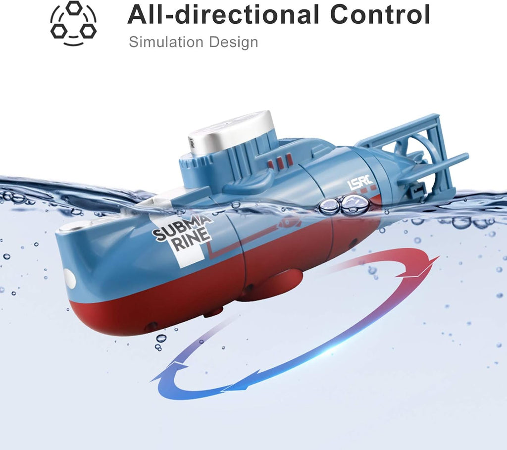 Mini RC Submarine, LSRC-SMI Remote Control Boat Waterproof Diving Toy (White)