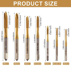 7 Pack Metric Thread Tap Set, Spiral Point Tap Set