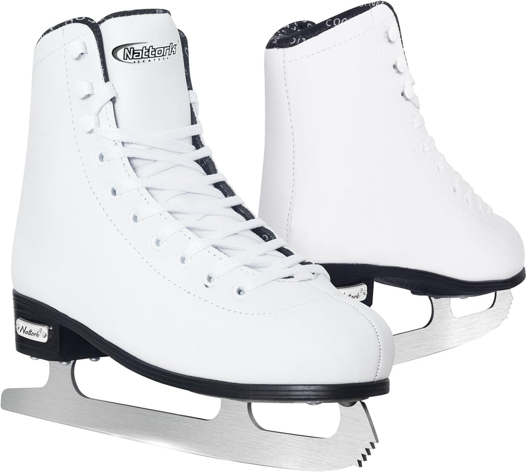 Nattork Womens Figure Ice Skates,Recreational Ice Skates with Stainless Steel Blade,Lace Up Adult Figure Skate Ice