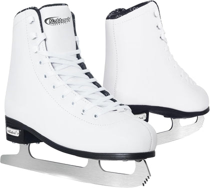 Nattork Womens Figure Ice Skates,Recreational Ice Skates with Stainless Steel Blade,Lace Up Adult Figure Skate Ice