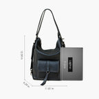 Genuine Leather Backpack Purse for Women Large Capacity (Black)