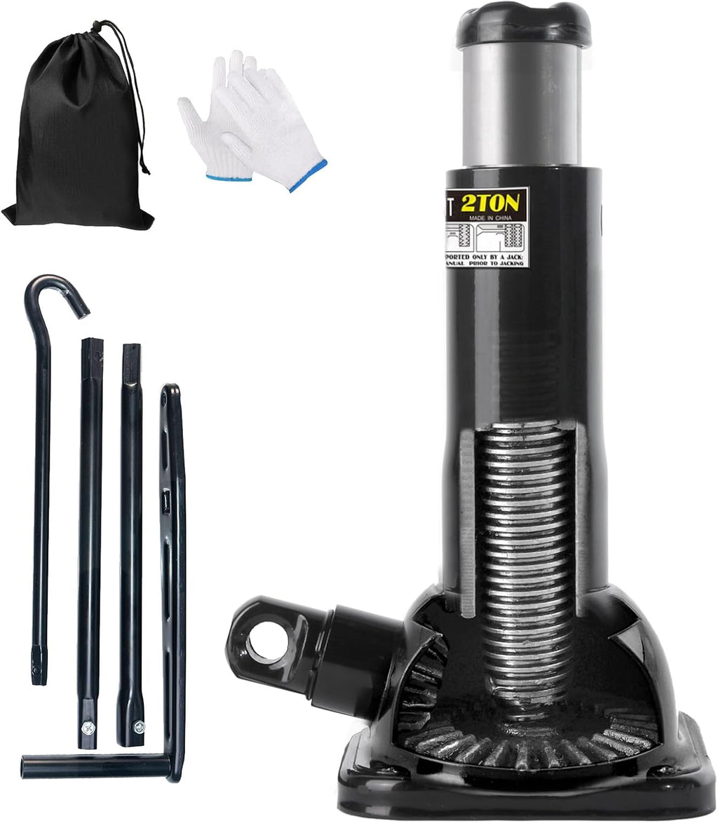 Car Jack 2 Ton and Jack Stand in One, 4000 lb Capacity, Off-Road Use (8.16" - 19.09") Screw tire Jack fit Ford F150