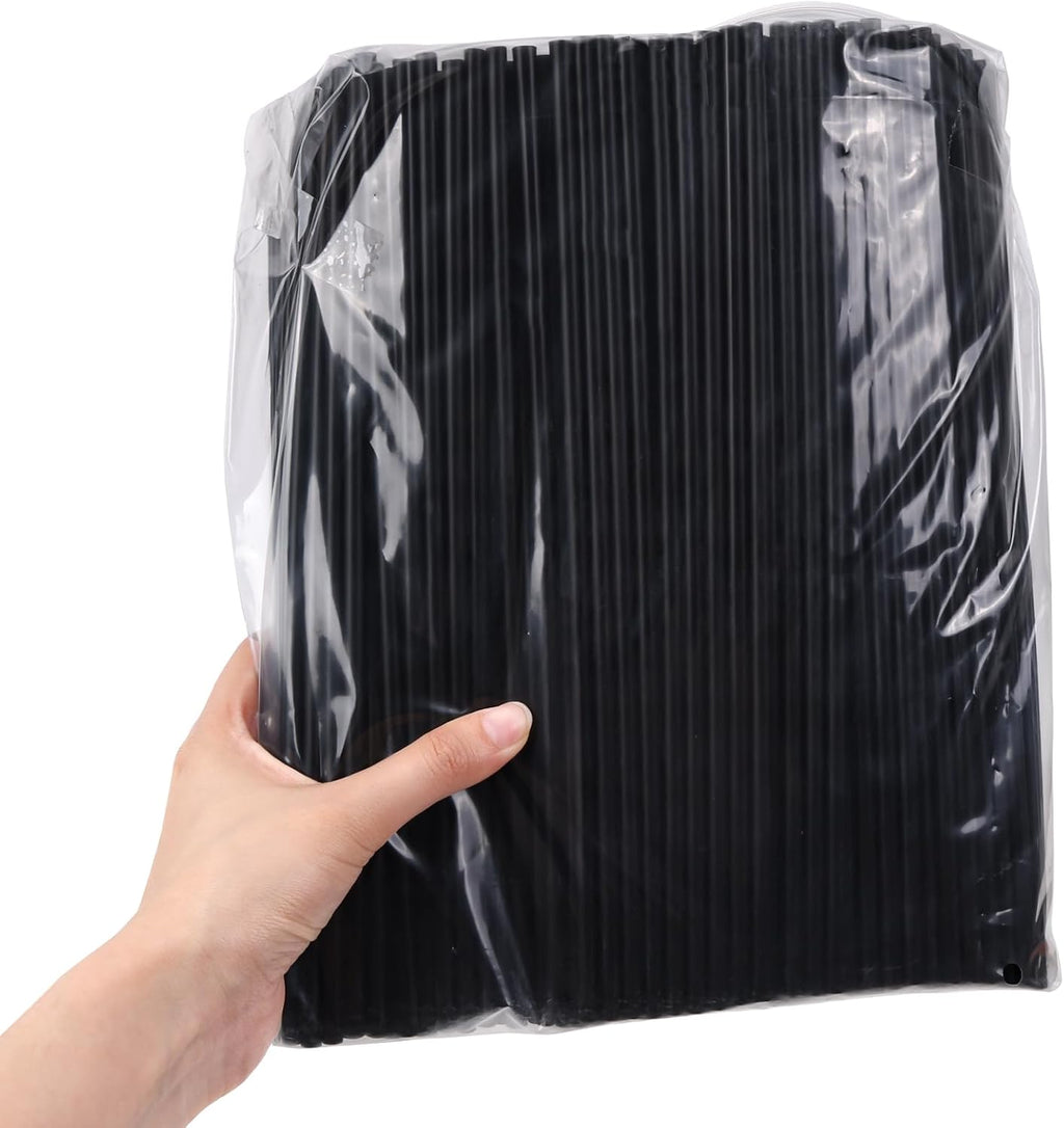 10.3" Disposable Plastic Drinking Straws, 500 Pack, Black