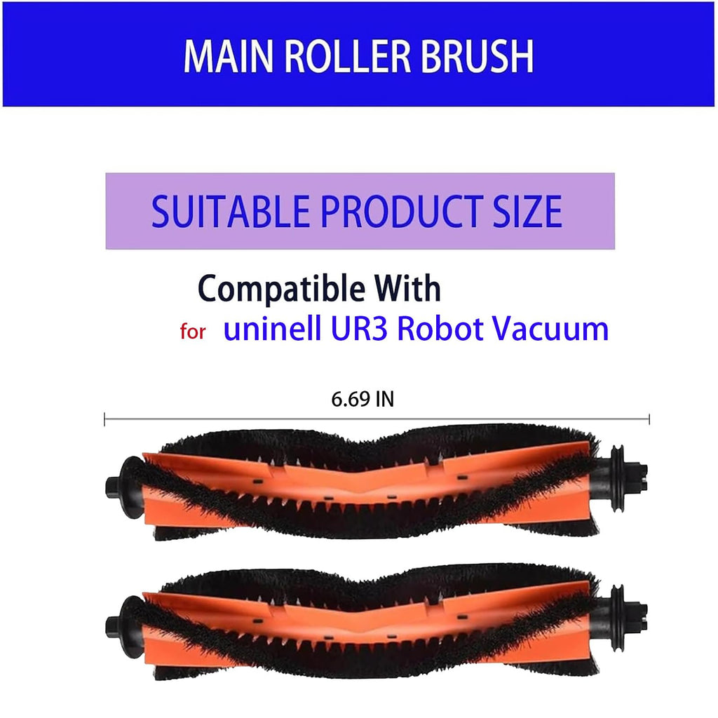 Rollers Brush Replacement Accessories Kit for uninell UR3 Robot Vacuum