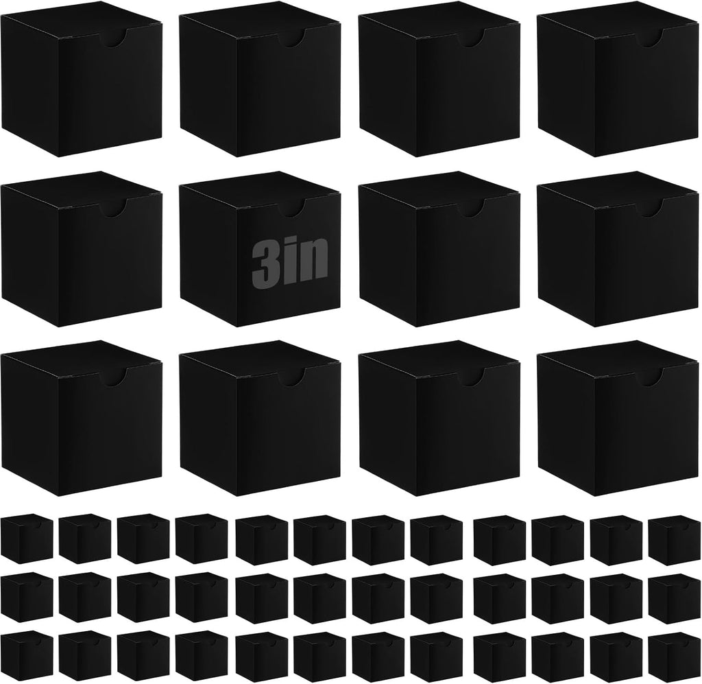 48 Pack Black Gift Boxes Small Cardboard Gift Boxes with Lids