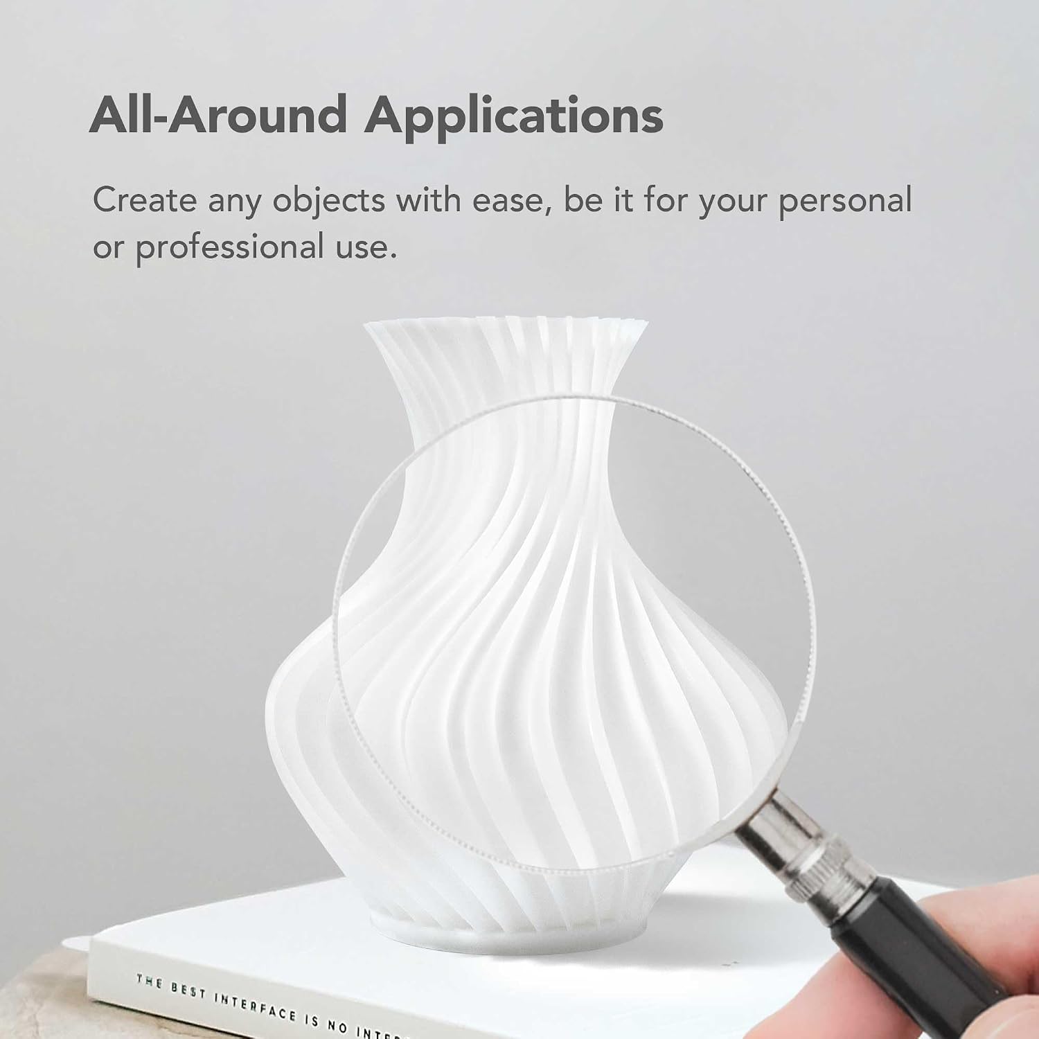 ABS-Like 3D Printer Resin [Creamy White], 405nm DLP LCD UV-Curing Photopolymer Resin for General Modeling