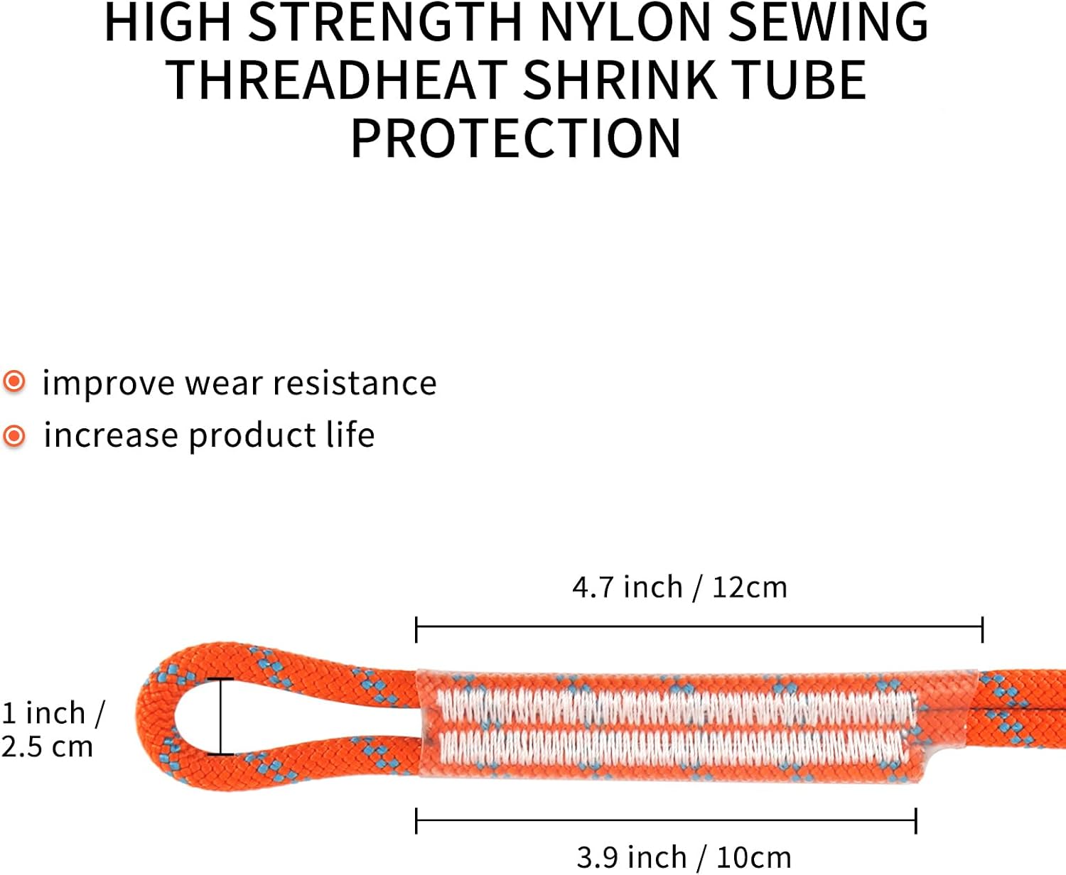 8mm (5/16") Prusik Cord Pre-Sewn, 16KN Nylon Prusik Loop,Multipurpose Rope for Outdoor Climbing Arborist