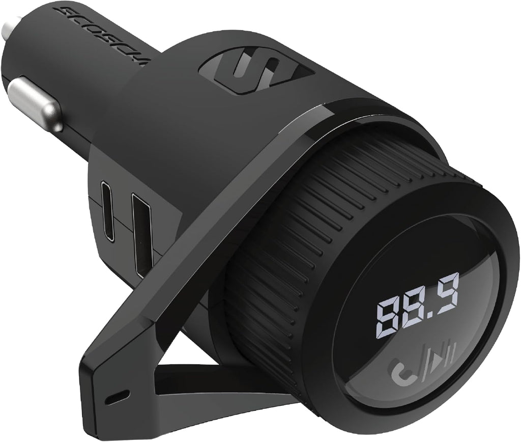 BTFM9 FM Bluetooth Transmitter Car, Dual 12W USB-C and USB-A Charging Ports, Fast Type C Car Charger, Wireless Radio