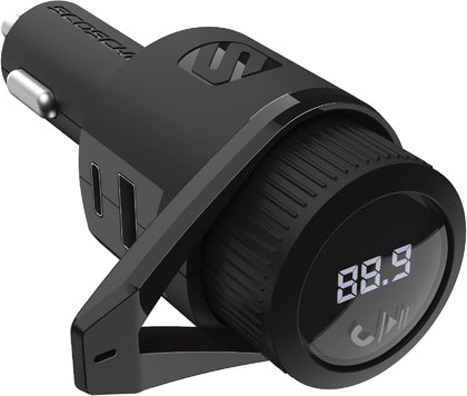 BTFM9 FM Bluetooth Transmitter Car, Dual 12W USB-C and USB-A Charging Ports, Fast Type C Car Charger, Wireless Radio