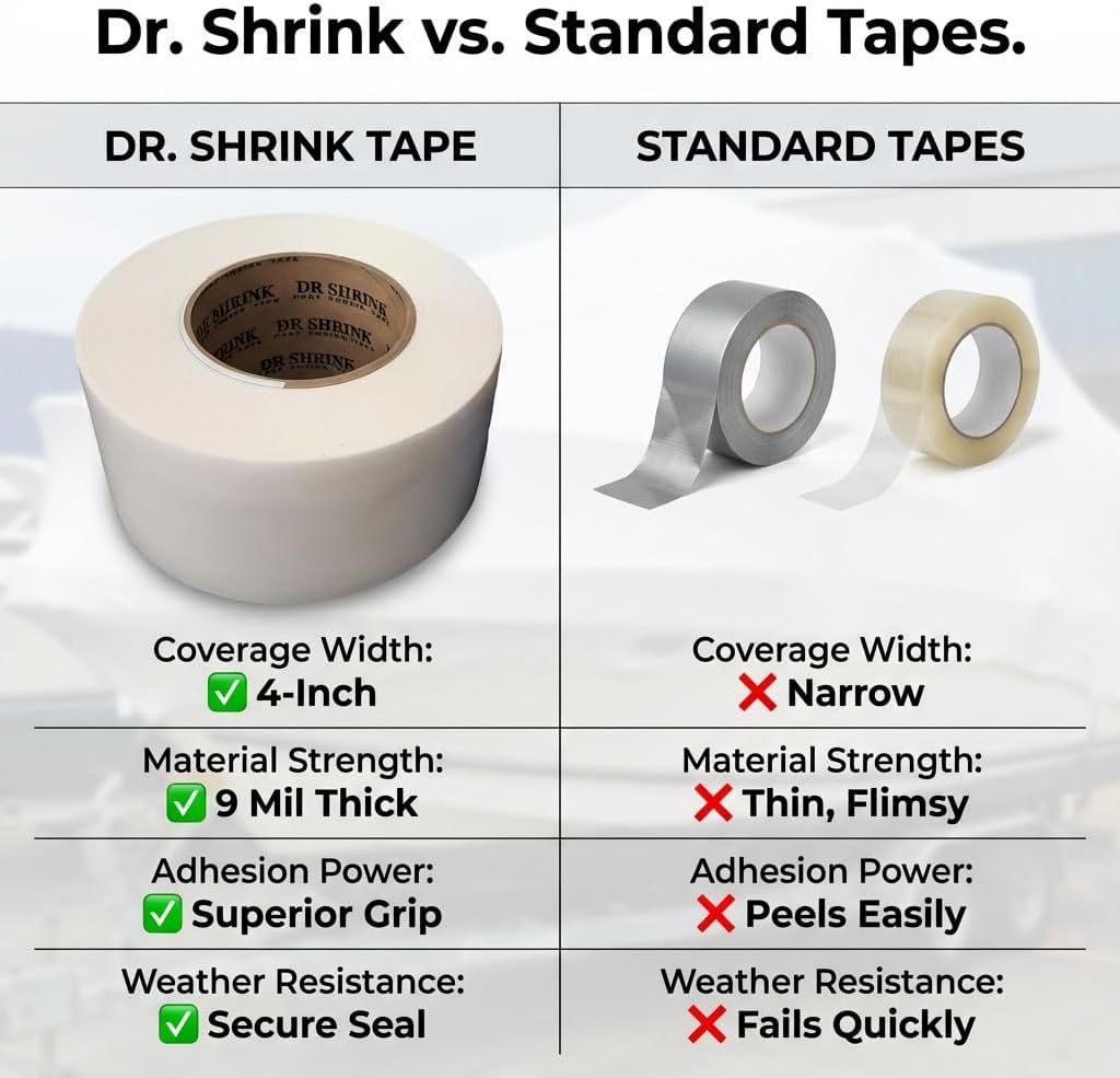 DS-704W White Heat Tape for Shrink Wrap, 4" x 180'
