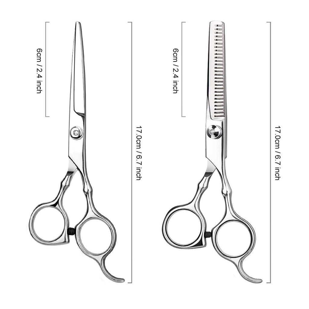 Hair Cutting Scissors Professional Home Haircutting Barber/Salon Thinning Shears Kit with Comb and Case for Men/Women