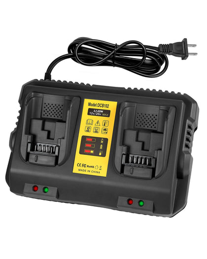 DCB102 20V MAX Battery Charger Replacement for Dewalt Battery Charger, 2 Port Charger Compatible with Dewalt 12V-20V