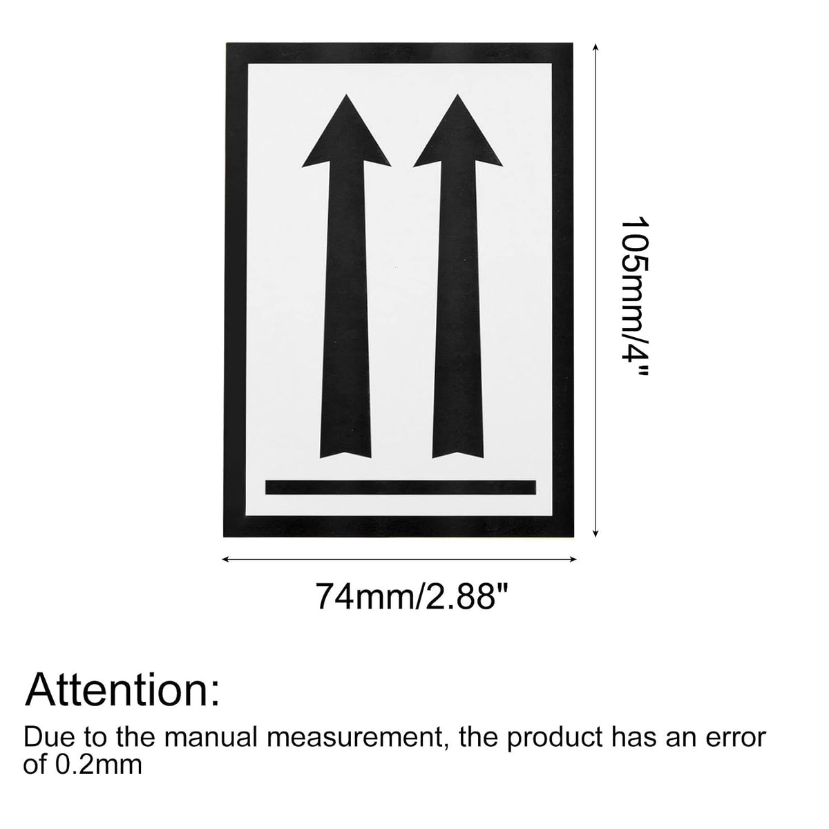 Rectangle Black Arrows This Side Up Safe Handling Stickers
