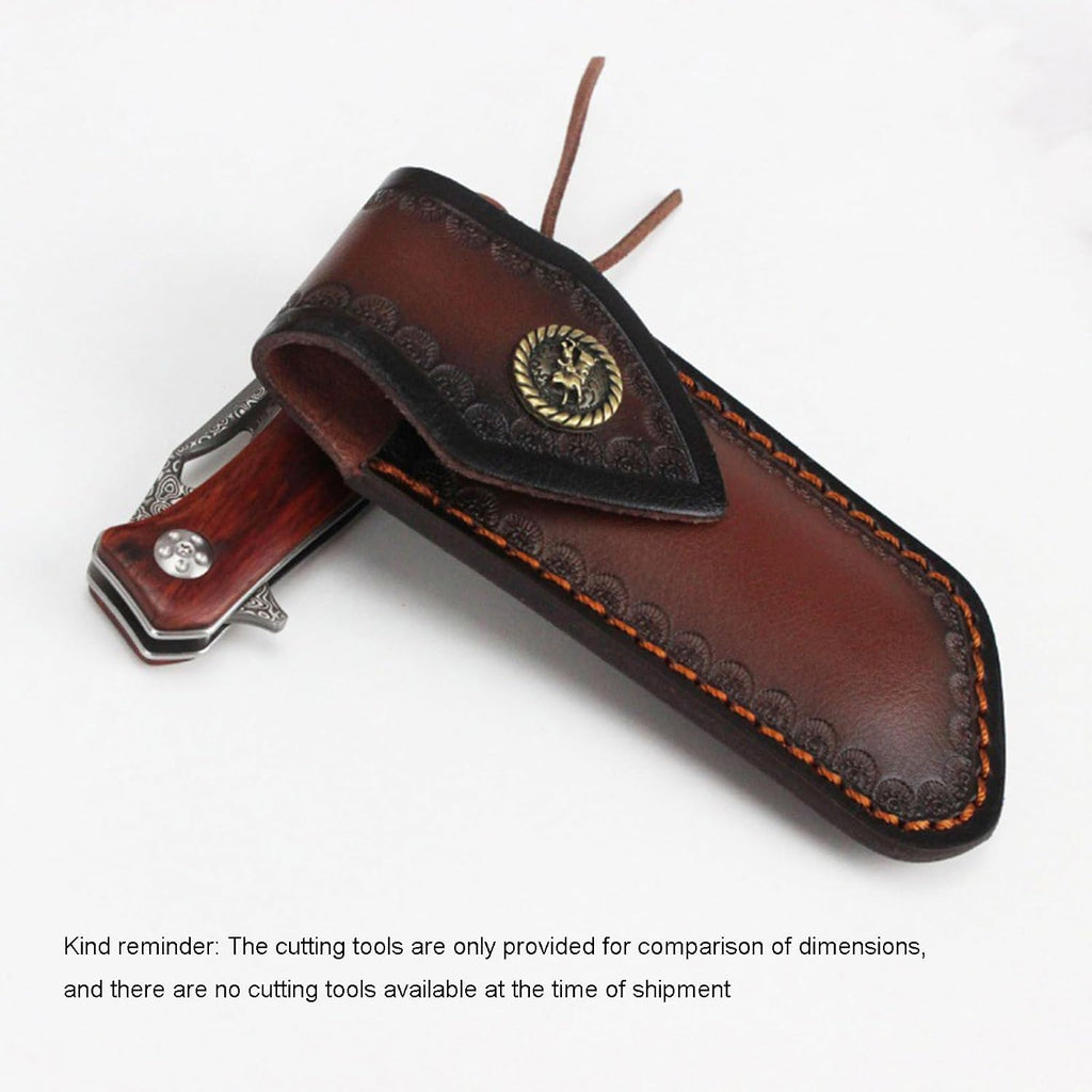 Shop Knife Sheaths, 5.1" Pocket Knife Sheath for Belt, Leather Knife Sheath for Belt, Pocket Knife Holder, Leather