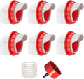 Chicken Feeders No Waste, DIY Automatic Poultry Feeder - 6 Ports Red