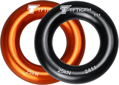 25kN Rappel Ring, Aluminum Climbing O-Ring, High Strength Durable Tension Ring for Rock Climbing Arborist Hammock