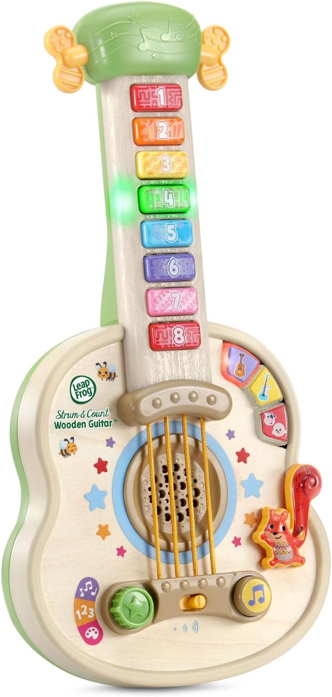 Strum and Count Wooden Guitar, Musical Toddler Toy