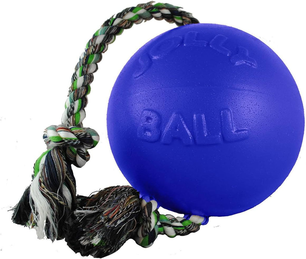 Romp-n-Roll Rope and Ball Dog Toy, 6 Inches/Medium, Blueberry, Model Number: 606 BB, All Breed Sizes